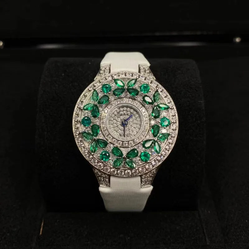 Luxury Colorful Women’s Quartz Watch – Sapphire Crystal & Leather