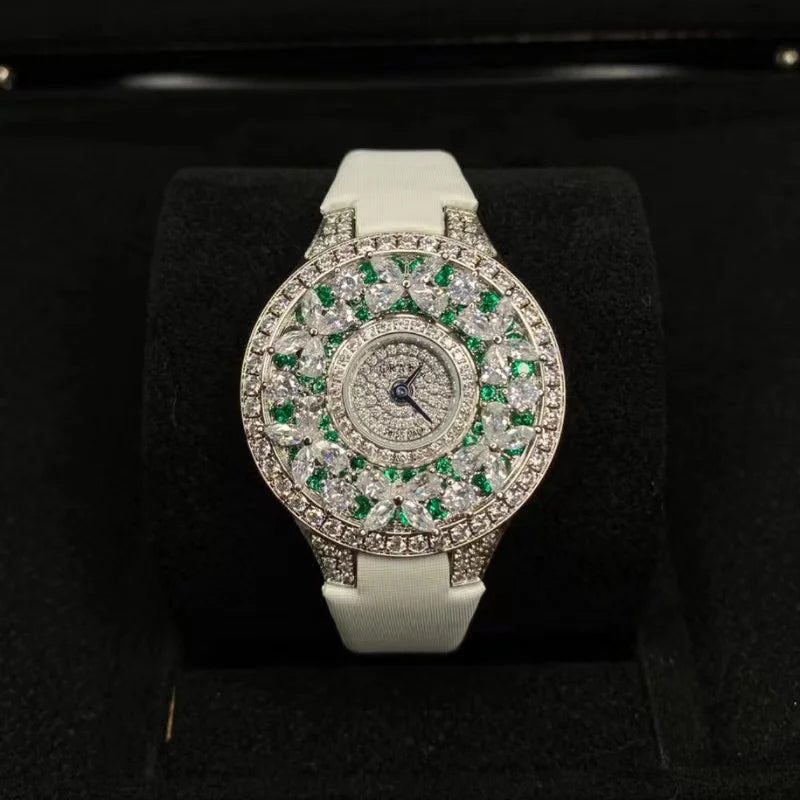 Luxury Colorful Women’s Quartz Watch – Sapphire Crystal & Leather Smash Price Shop Women's Watch