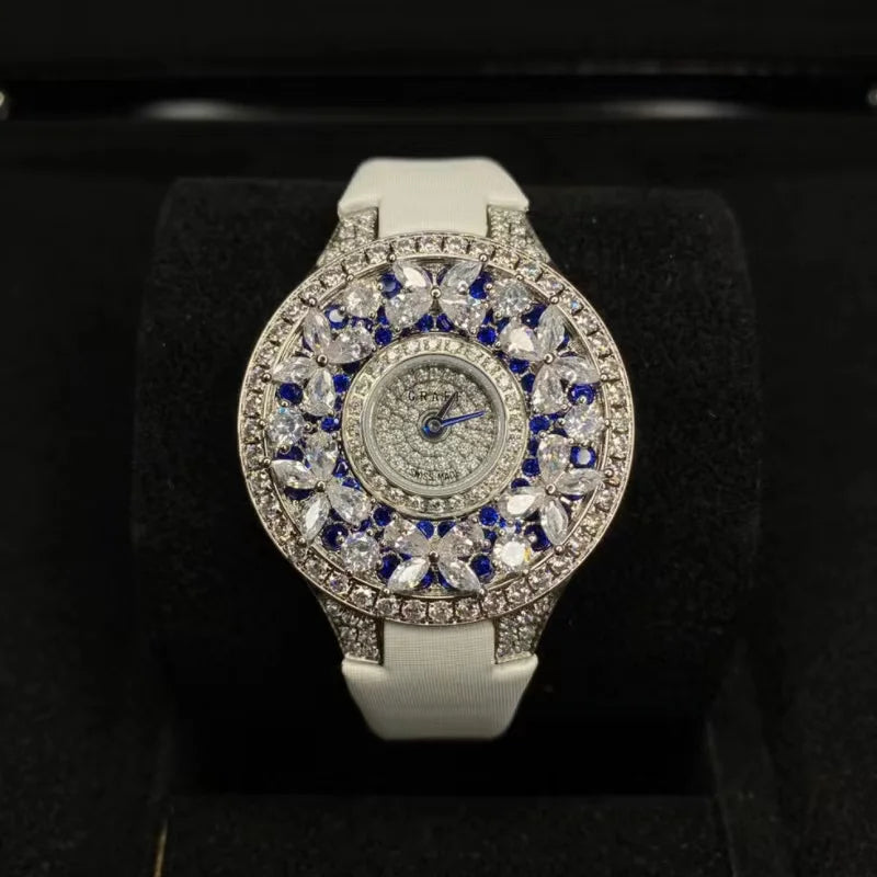 Luxury Colorful Women’s Quartz Watch – Sapphire Crystal & Leather Smash Price Shop Women's Watch