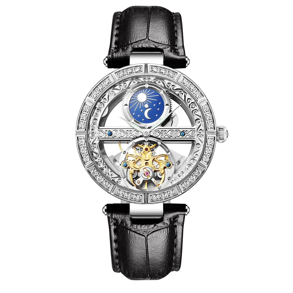 Luxury Skeleton Tourbillon Watch for Women – Automatic, Waterproof