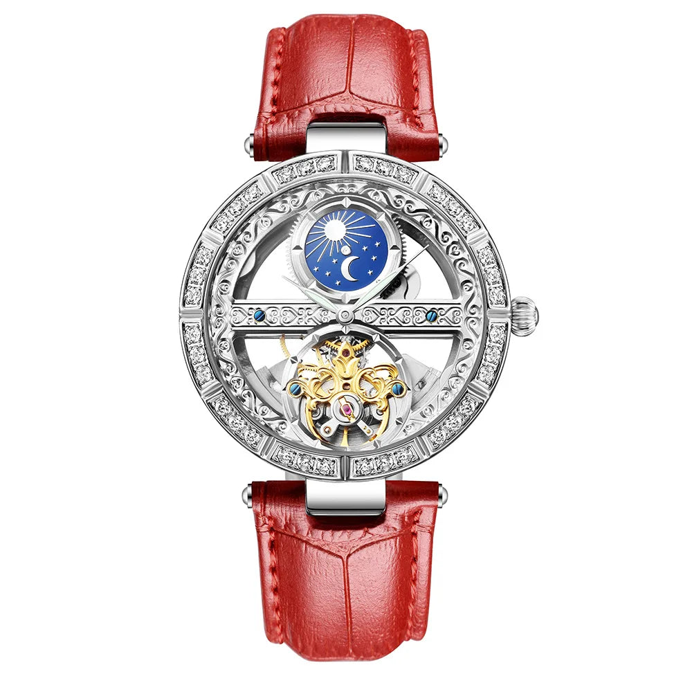 Luxury Skeleton Tourbillon Watch for Women – Automatic, Waterproof Smash Price Shop Women's Watch