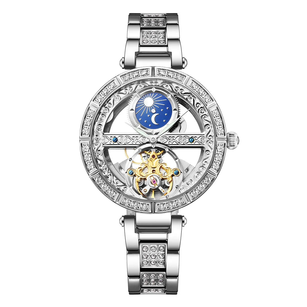 Luxury Skeleton Tourbillon Watch for Women – Automatic, Waterproof Smash Price Shop Women's Watch