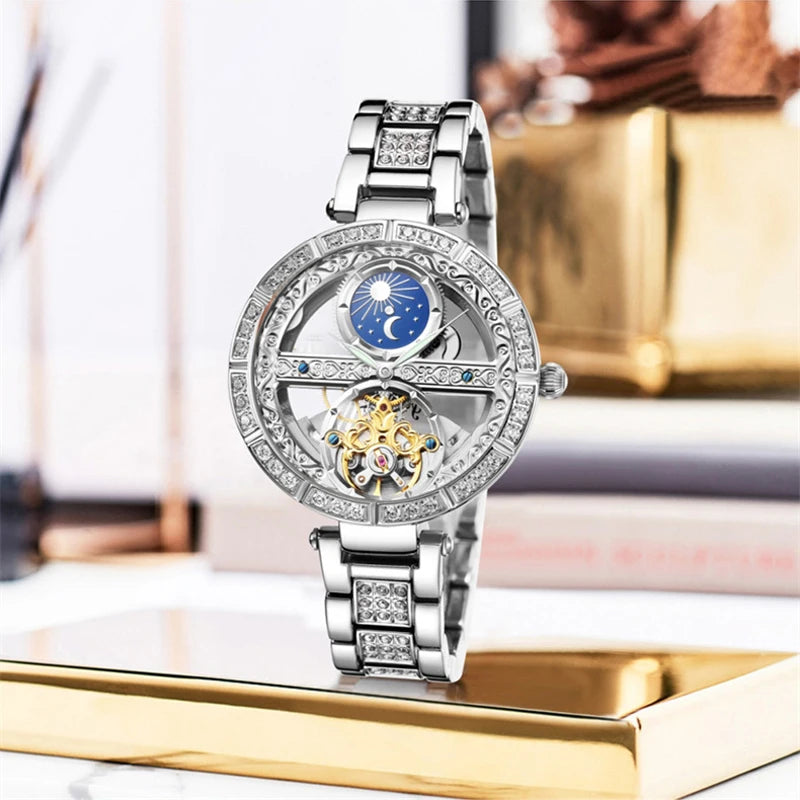 Luxury Skeleton Tourbillon Watch for Women – Automatic, Waterproof Smash Price Shop Women's Watch