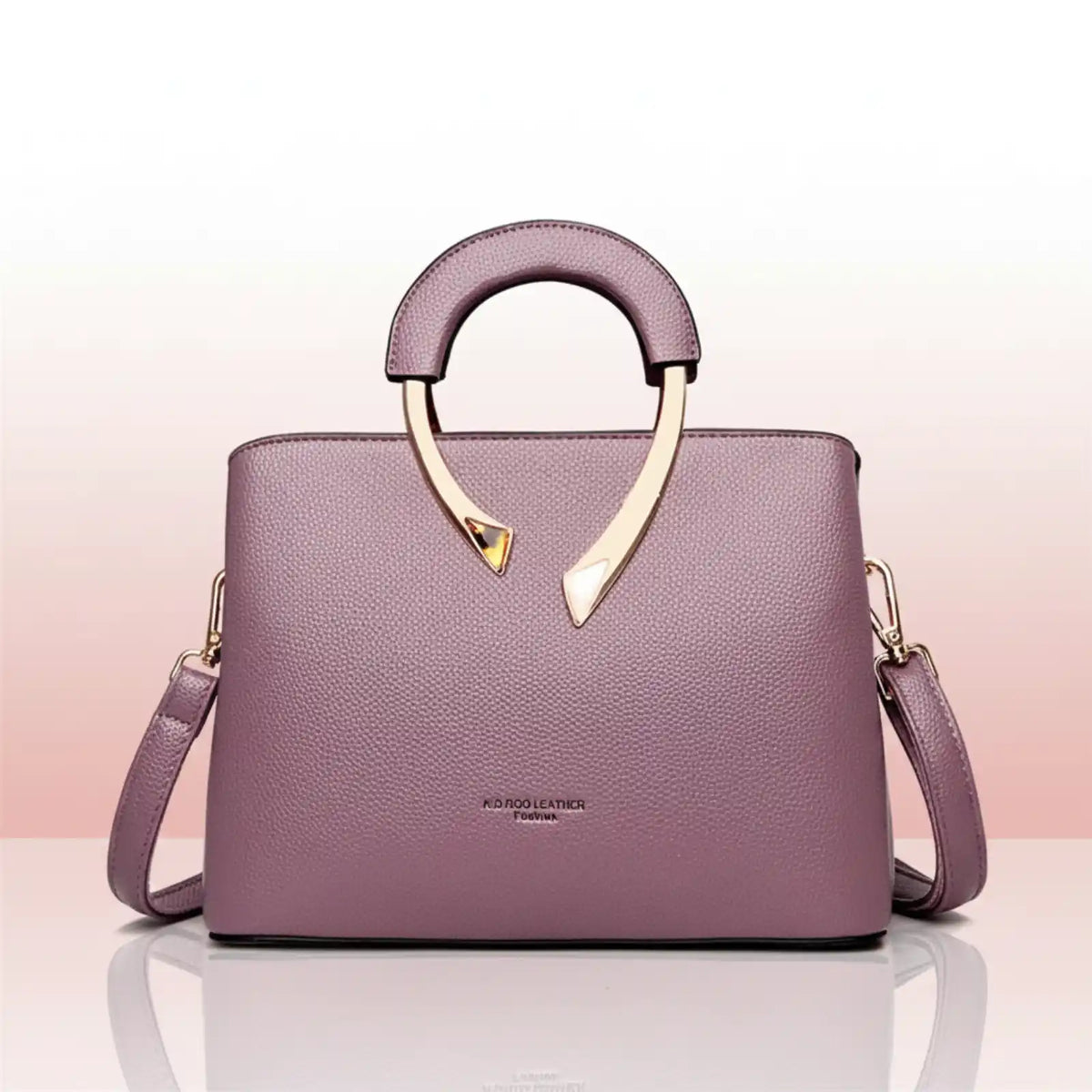 Lychee Texture Soft PU Crossbody Shoulder Bag in Purple – product image 7
