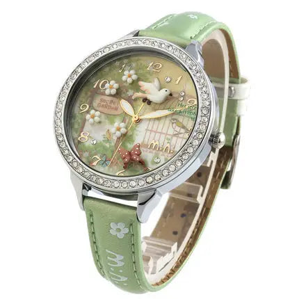 M:N: 3D Bird Girl Women’s Quartz Watch – Artistic Gift