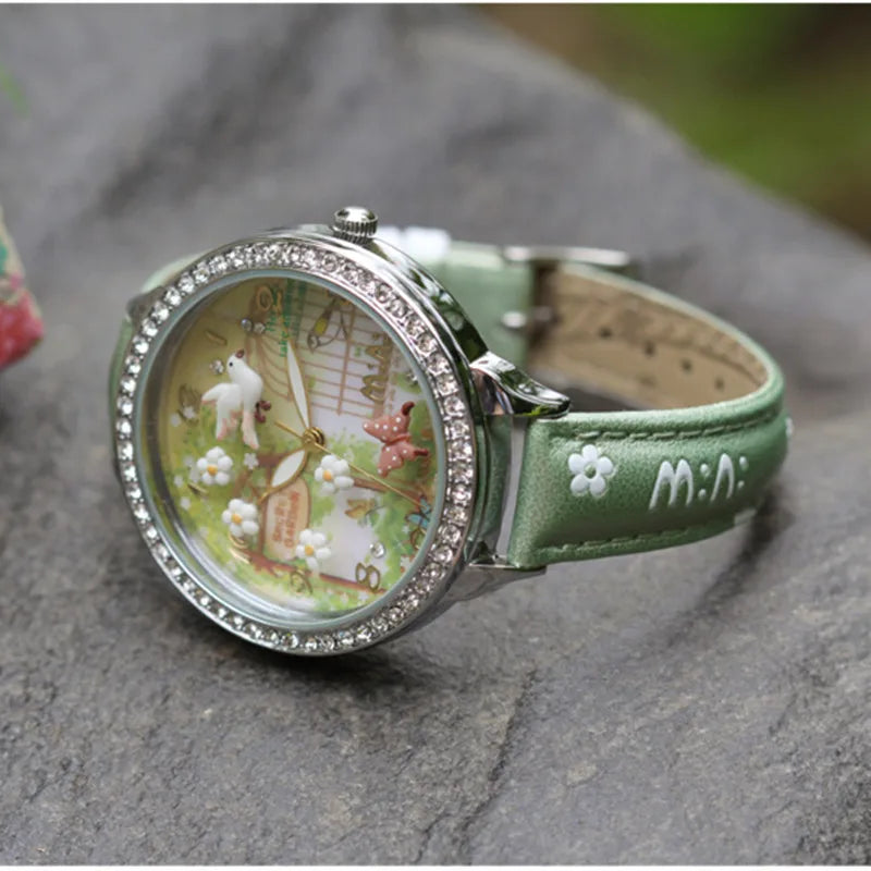 M:N: 3D Bird Girl Women’s Quartz Watch – Artistic Gift