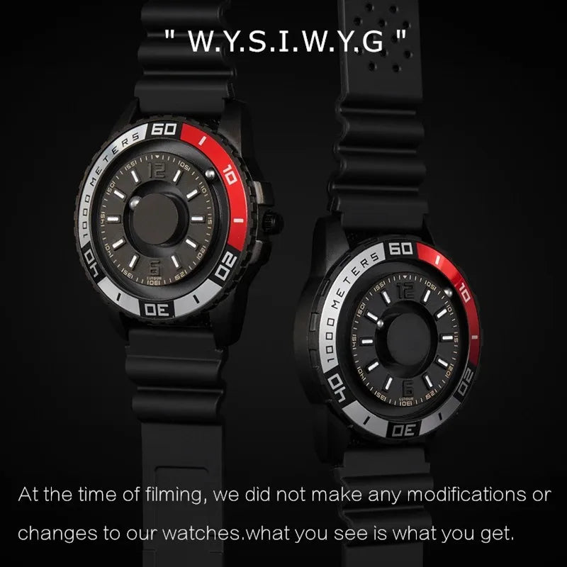 Magnetic Ball Men’s Quartz Watch – Unique Handless Design