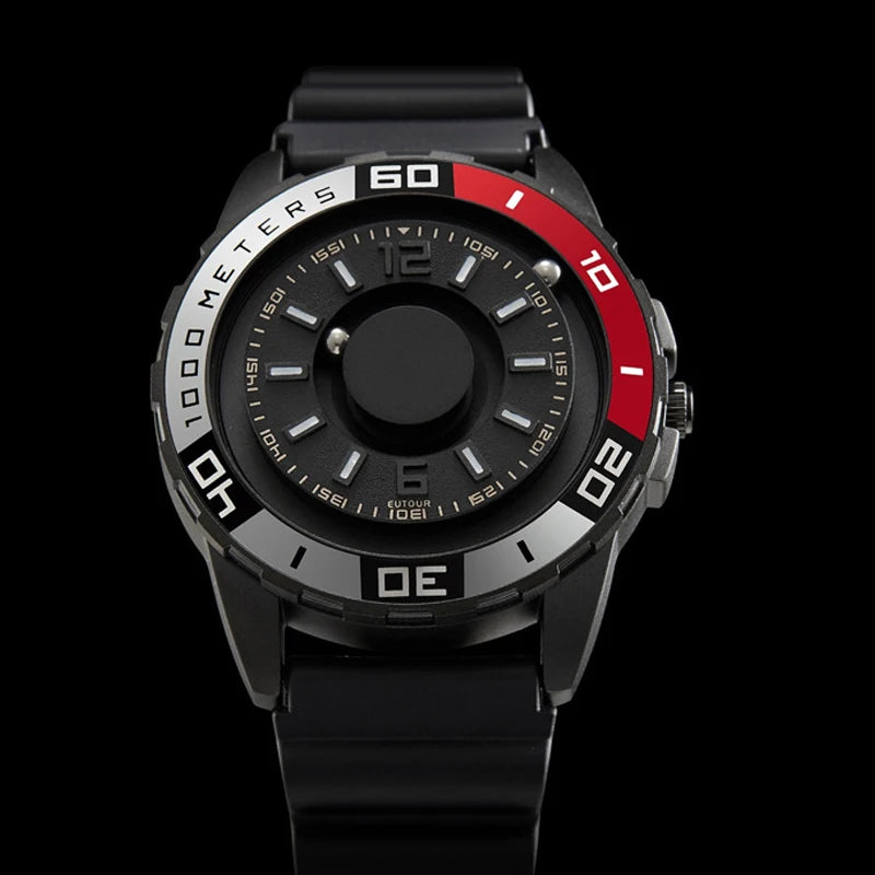 Magnetic Ball Men’s Quartz Watch – Unique Handless Design