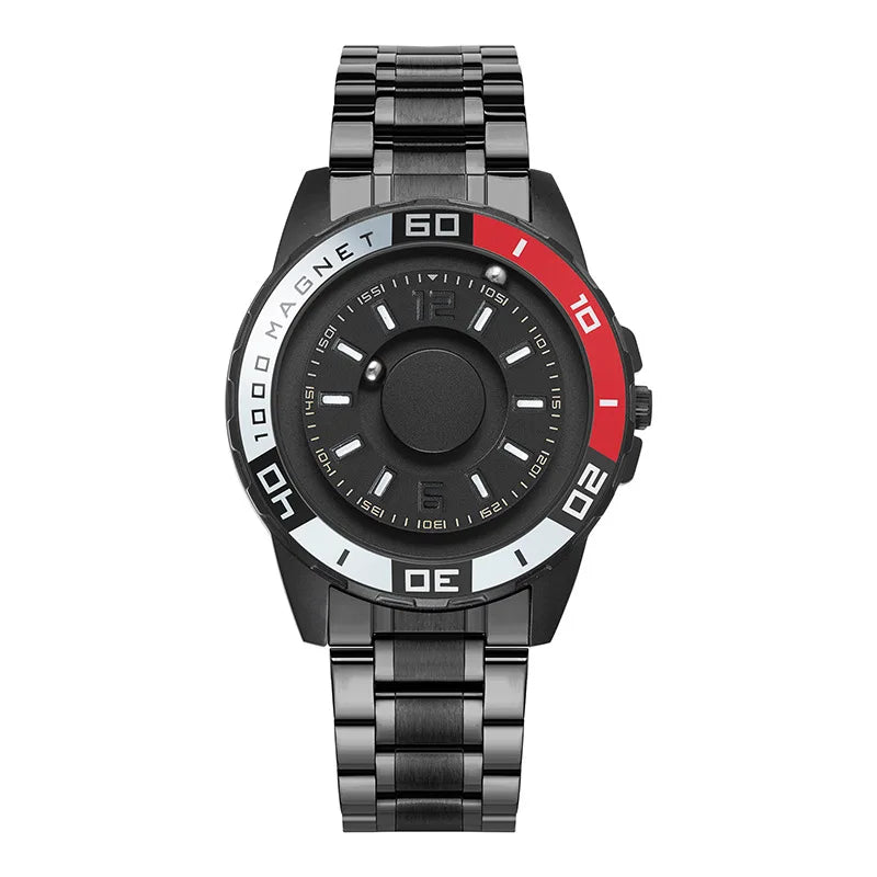 Magnetic Ball Men’s Quartz Watch – Unique Handless Design