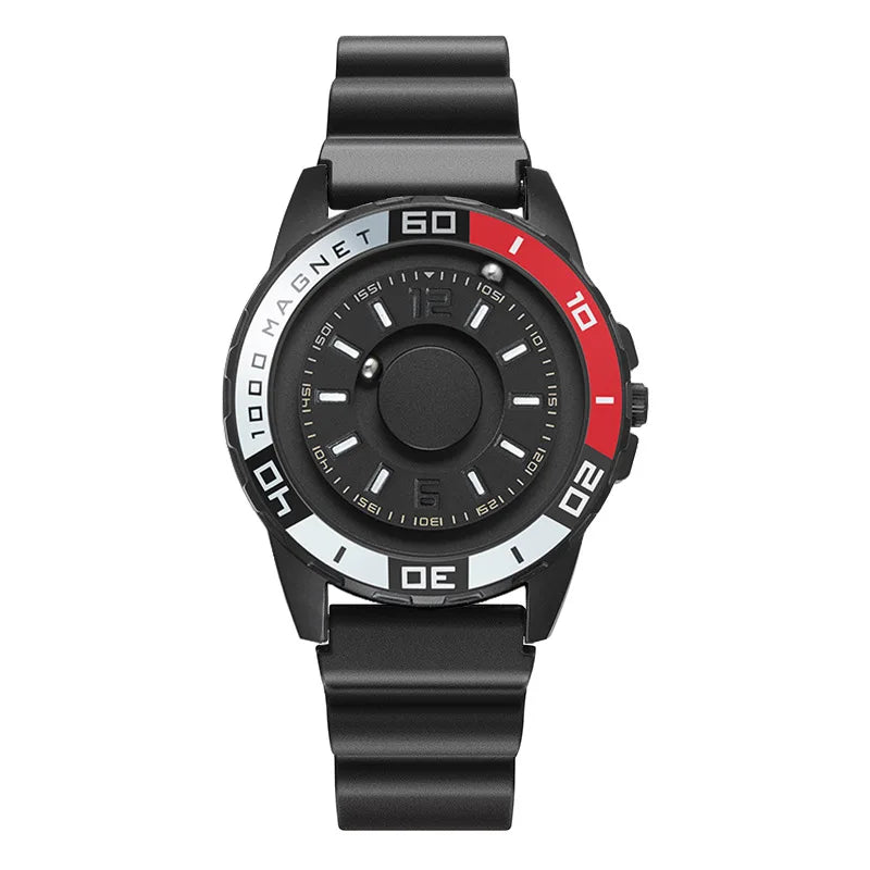 Magnetic Ball Men’s Quartz Watch – Unique Handless Design