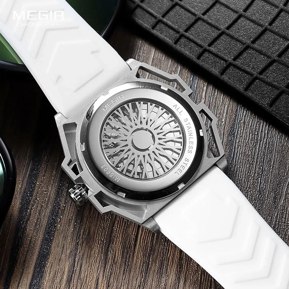 MEGIR Military Skeleton Watch – Automatic Men’s Sports Timepiece