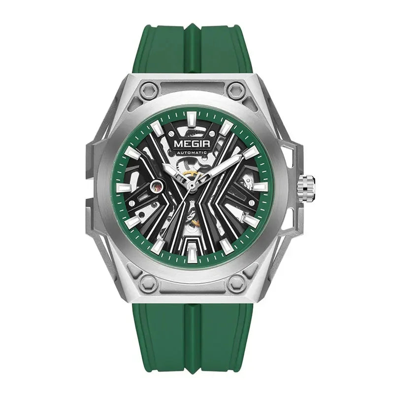 MEGIR Military Skeleton Watch – Automatic Men’s Sports Timepiece