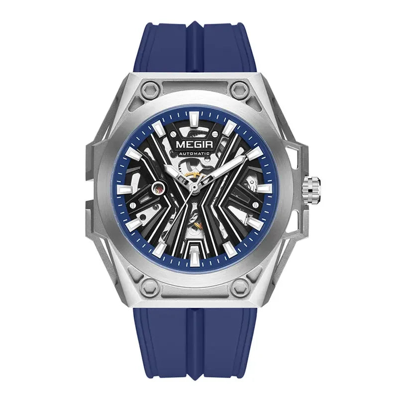 MEGIR Military Skeleton Watch – Automatic Men’s Sports Timepiece