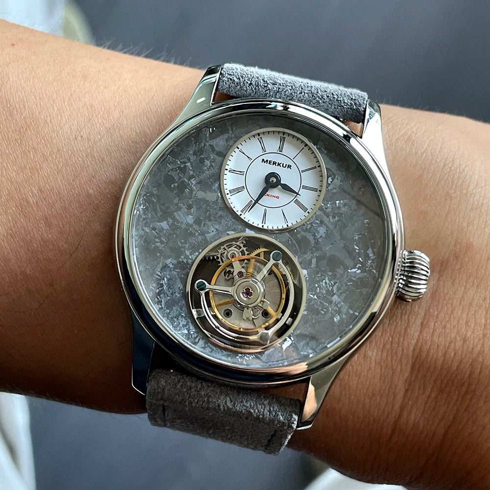 MERKUR Ice Flower Tourbillon Men’s Mechanical Watch – Sapphire Titanium Luxury