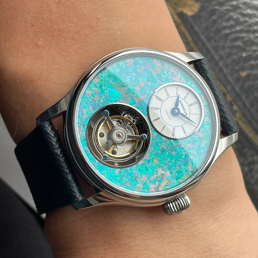 MERKUR Ice Flower Tourbillon Men’s Mechanical Watch – Sapphire Titanium Luxury