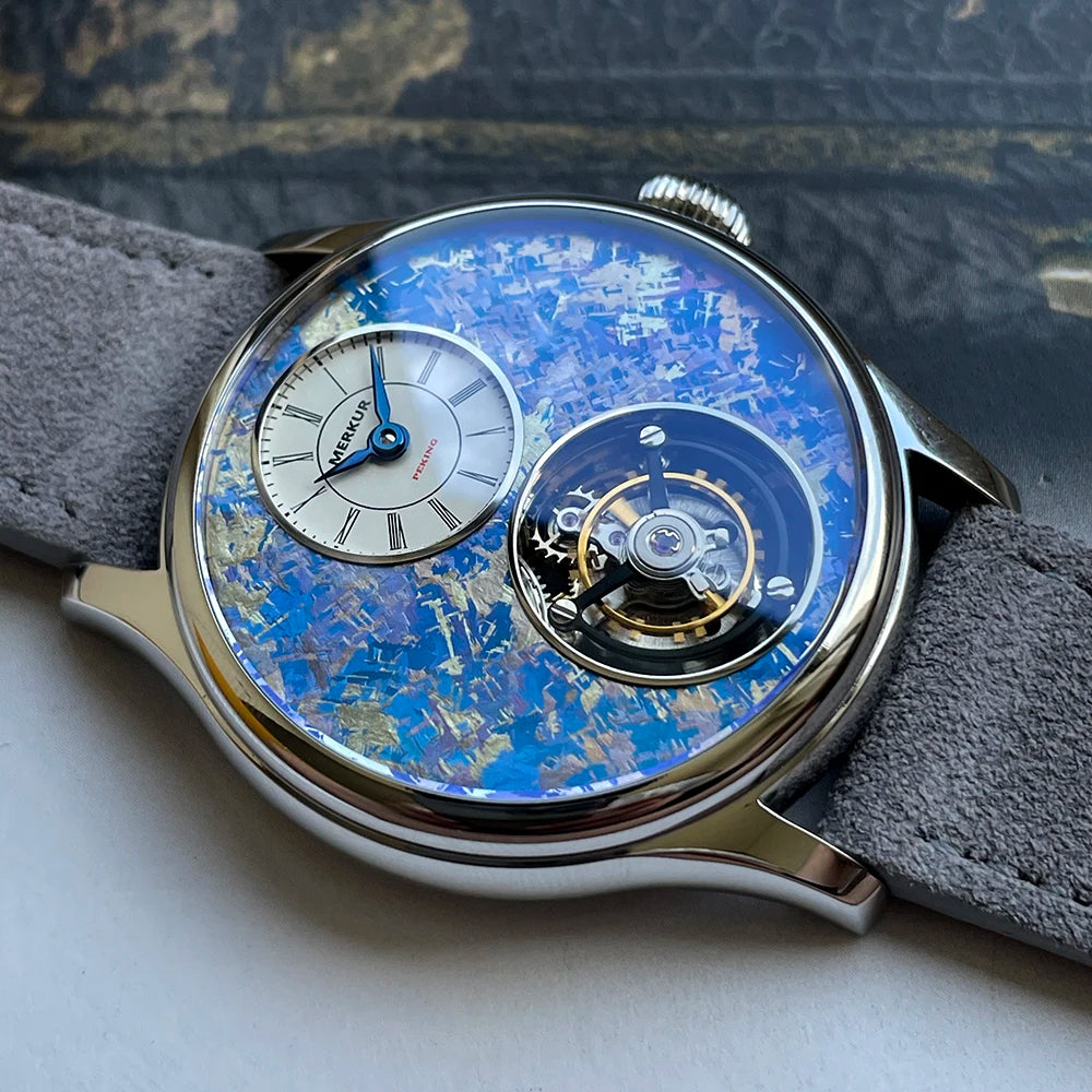 MERKUR Ice Flower Tourbillon Men’s Mechanical Watch – Sapphire Titanium Luxury Smash Price Shop Men's Watch