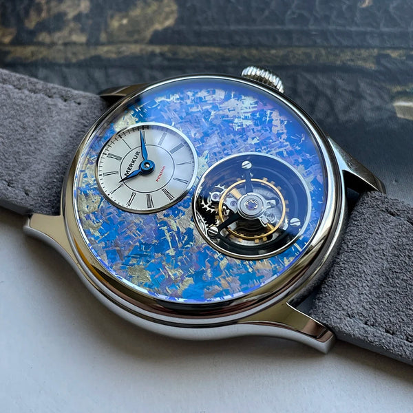 MERKUR Ice Flower Tourbillon Men’s Mechanical Watch – Sapphire Titanium Luxury
