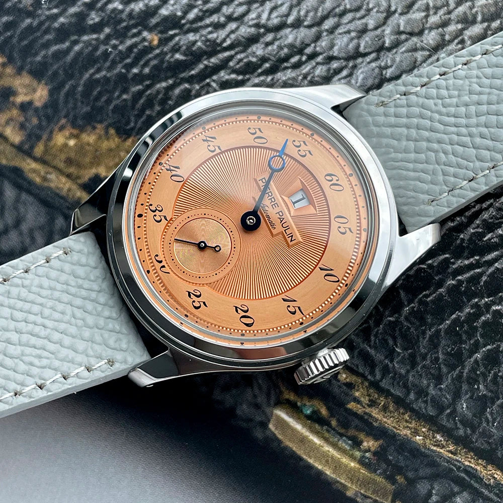 MERKUR Salmon Dial Jumping Hour Automatic Watch – 38mm