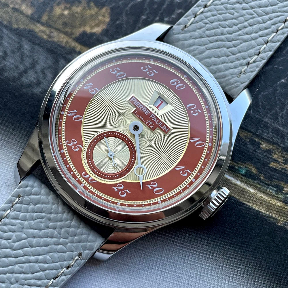 MERKUR Salmon Dial Jumping Hour Automatic Watch – 38mm