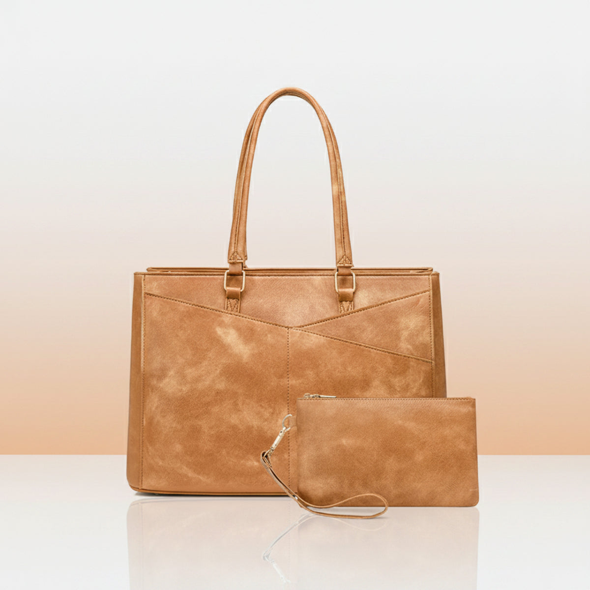 Minimalist Women's PU Laptop Tote Bag