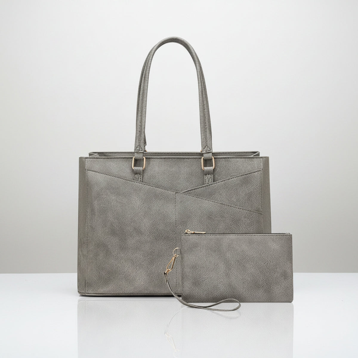 Minimalist Women's PU Laptop Tote Bag