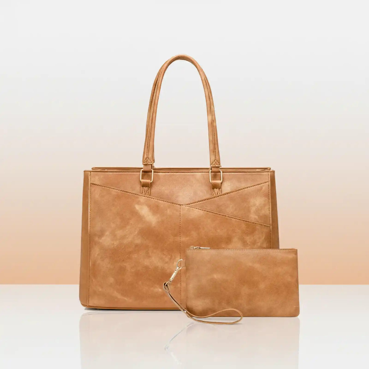 Minimalist Women's PU Laptop Tote Bag