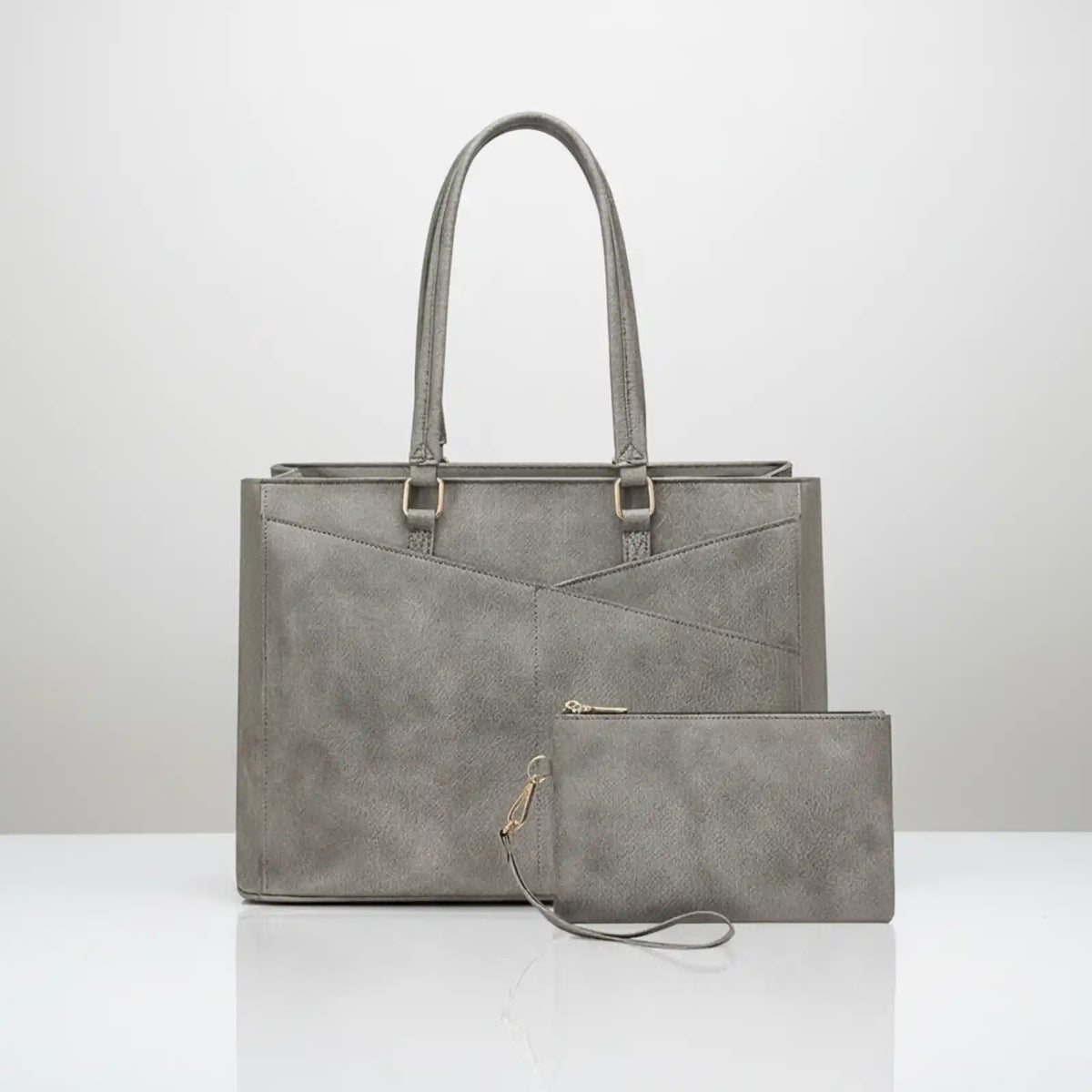 Minimalist Women's PU Laptop Tote Bag
