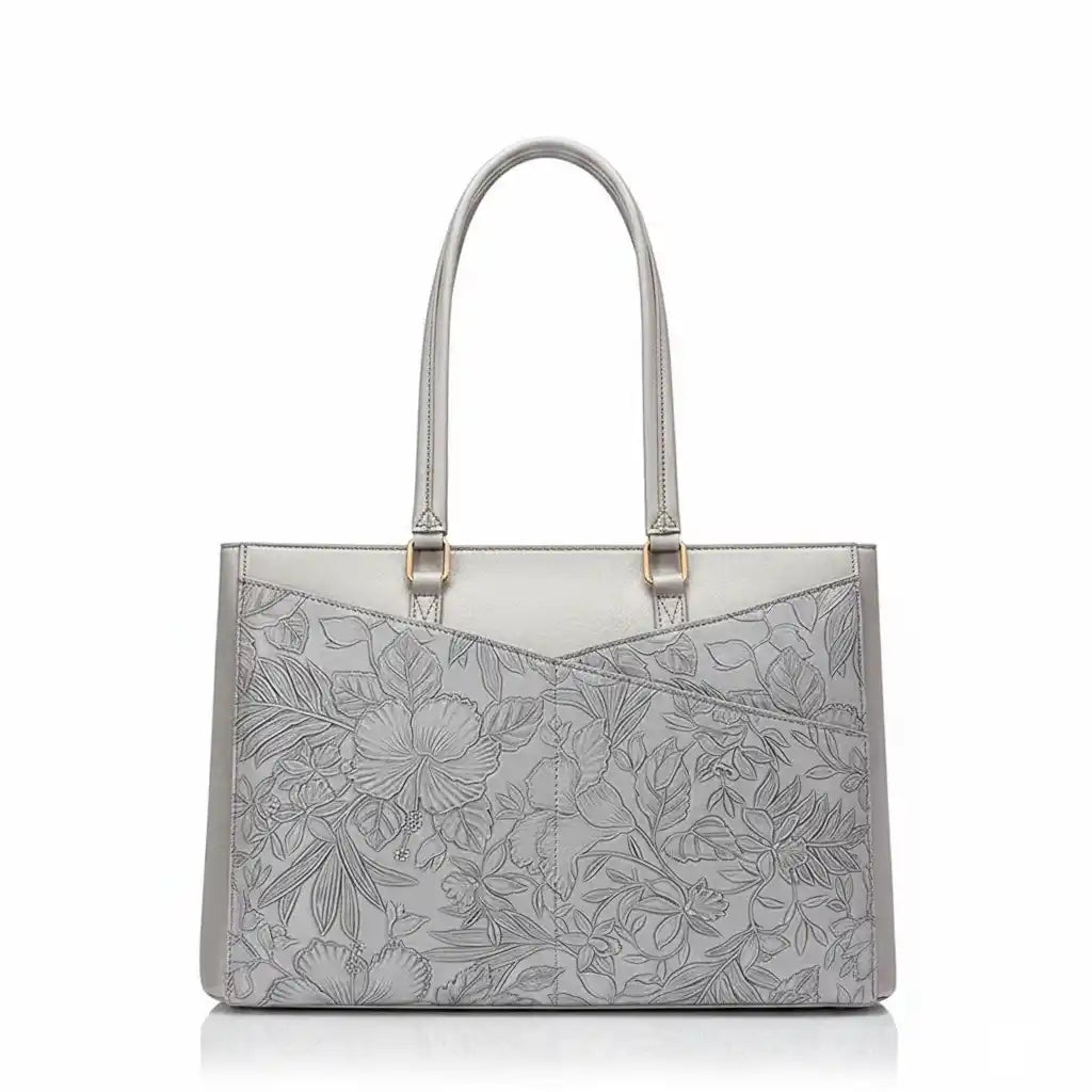 Minimalist Women's PU Laptop Tote Bag