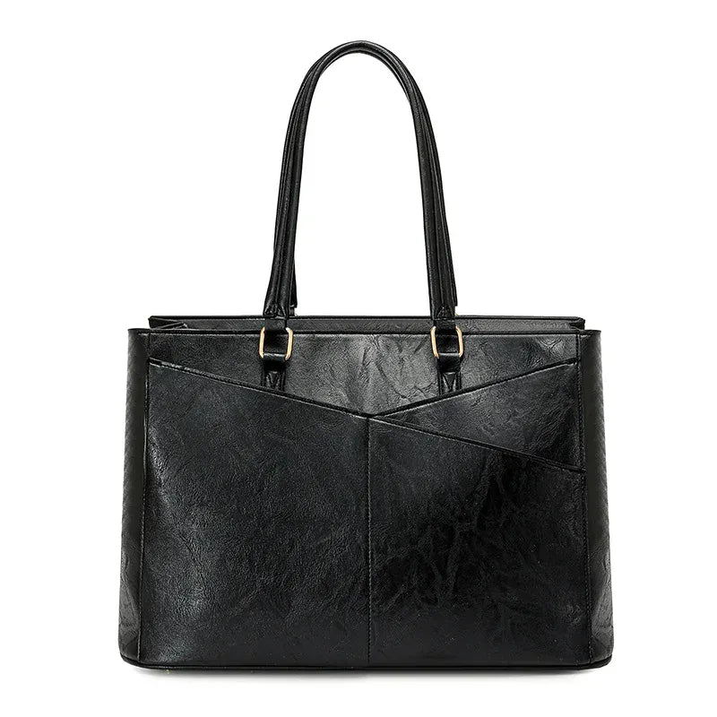 Minimalist Women's PU Laptop Tote Bag