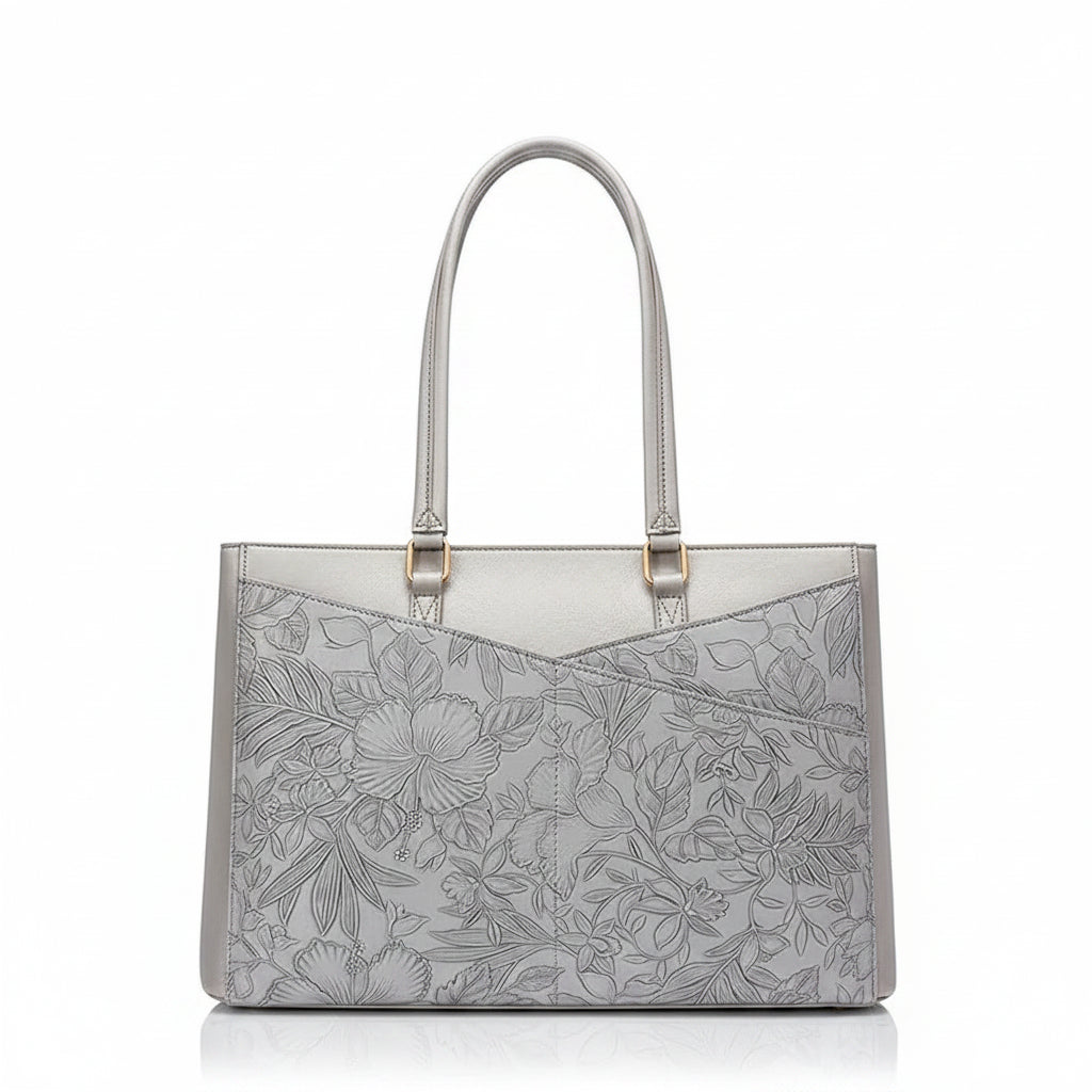 Minimalist Women's PU Laptop Tote Bag