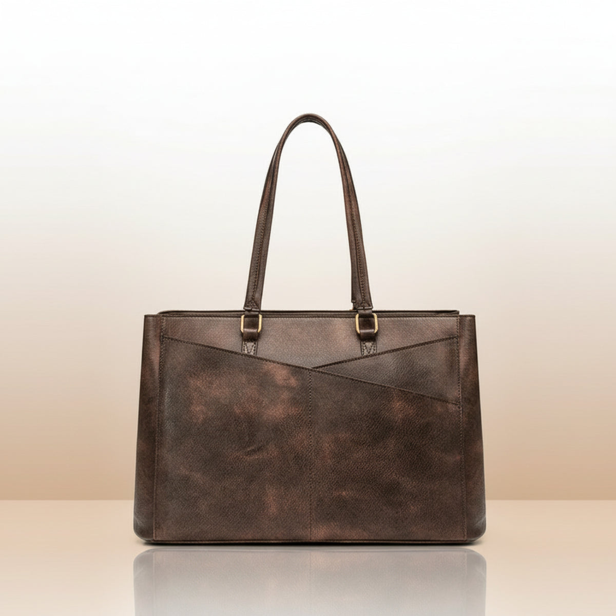 Minimalist Women's PU Laptop Tote Bag