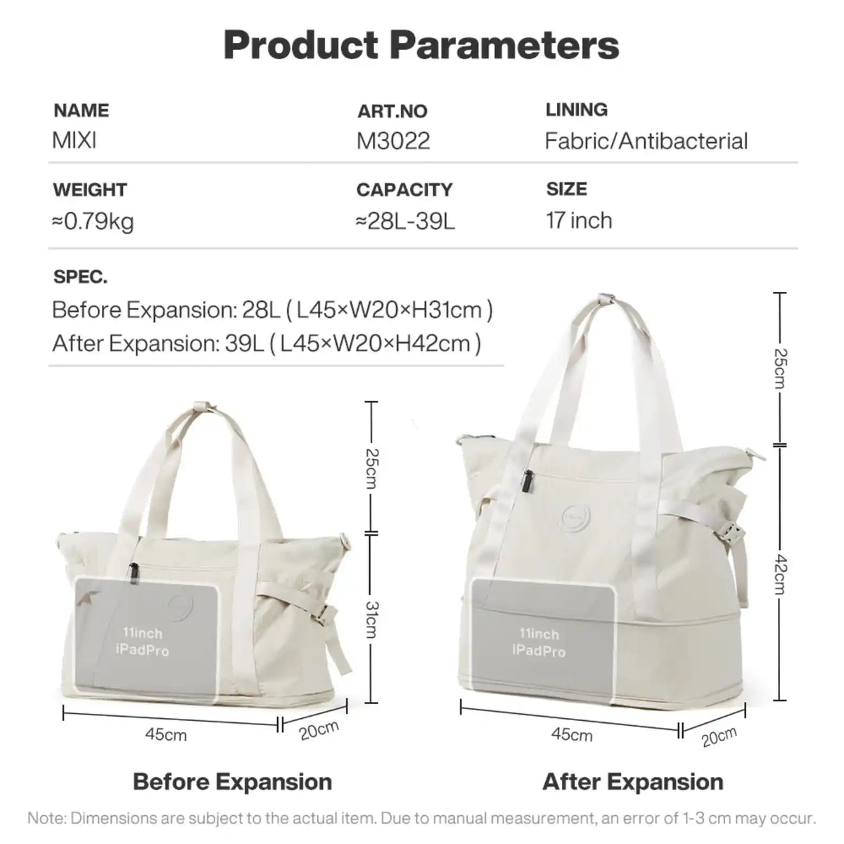 Expandable Weekender Bag with Shoe Compartment – detail image 8