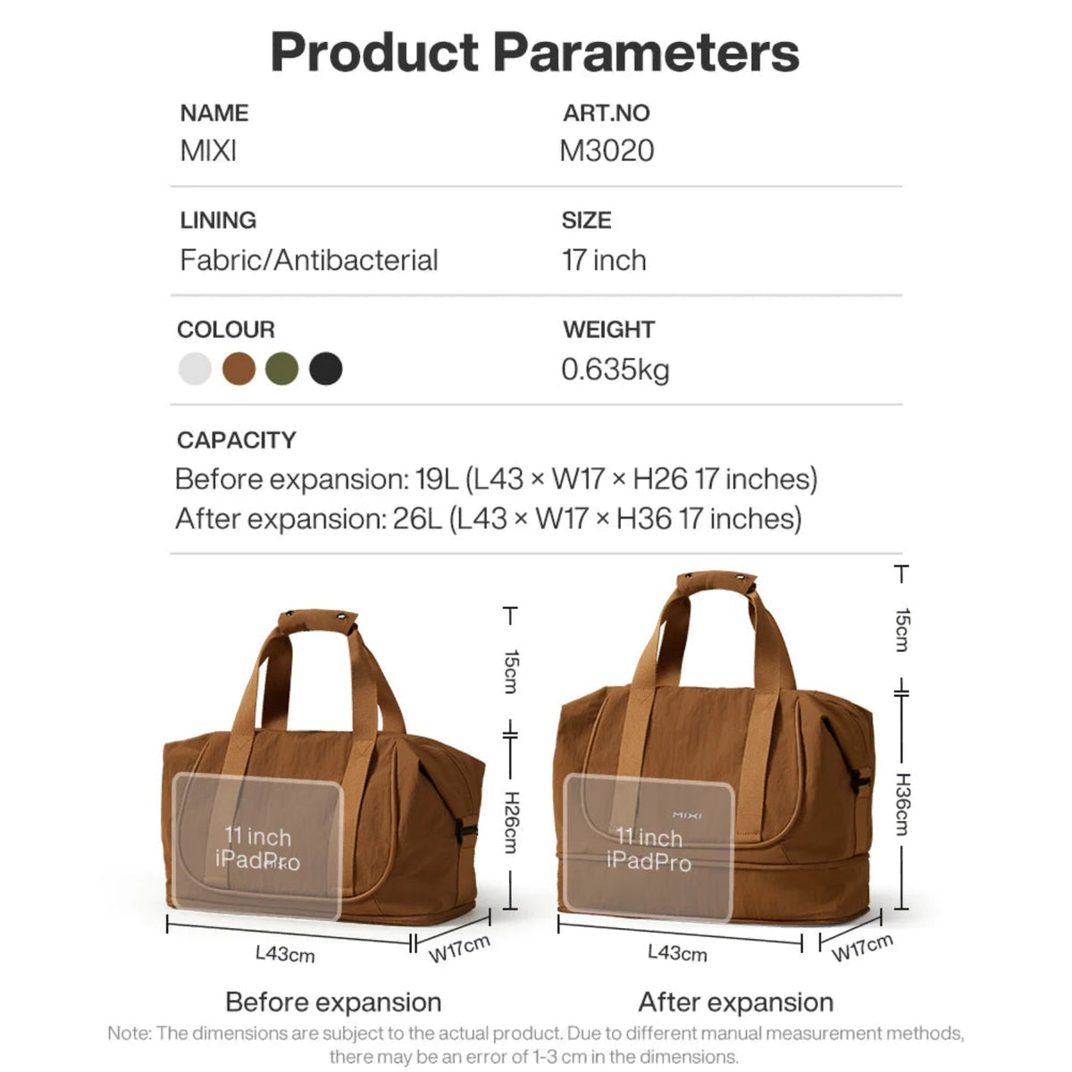 Mixi Foldable Large Travel Tote Bag – product image 13