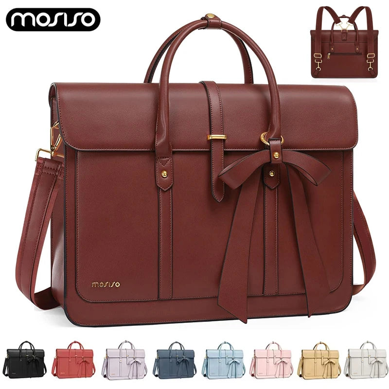 MOSISO Women’s PU Leather Laptop Tote Bag Smash Price Shop Laptop Tote
