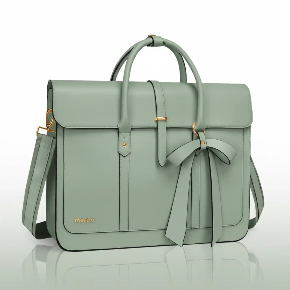 MOSISO Women’s PU Leather Laptop Tote Bag – product image 10