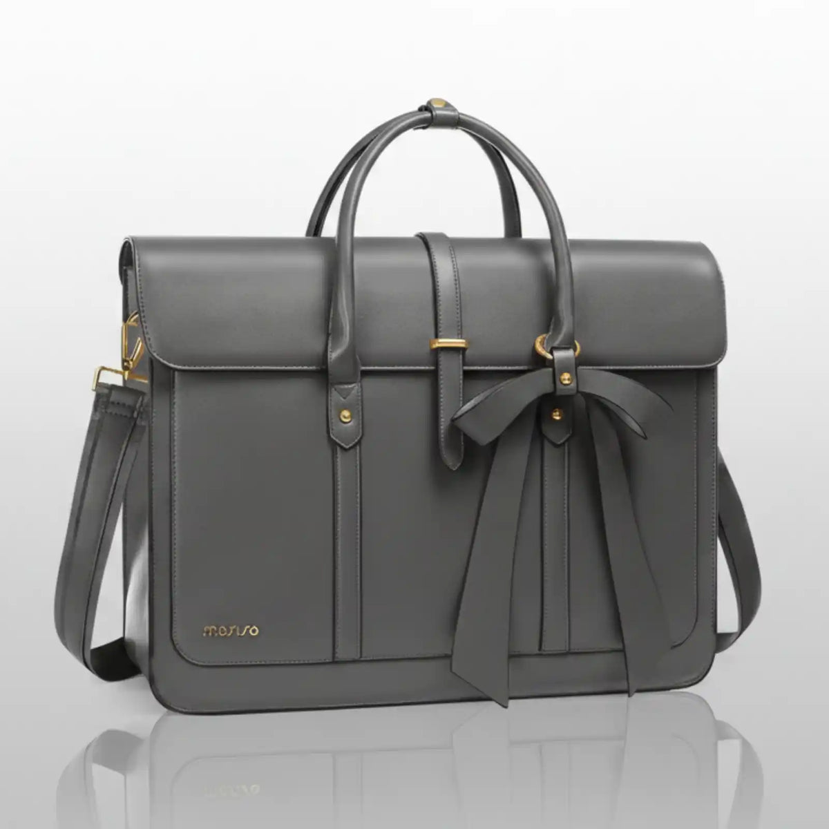 MOSISO Women’s PU Leather Laptop Tote Bag – product image 15