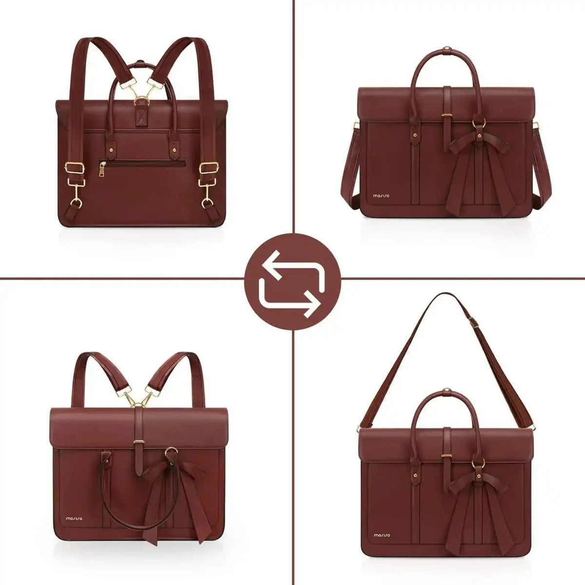 MOSISO Women’s PU Leather Laptop Tote Bag – product image 18