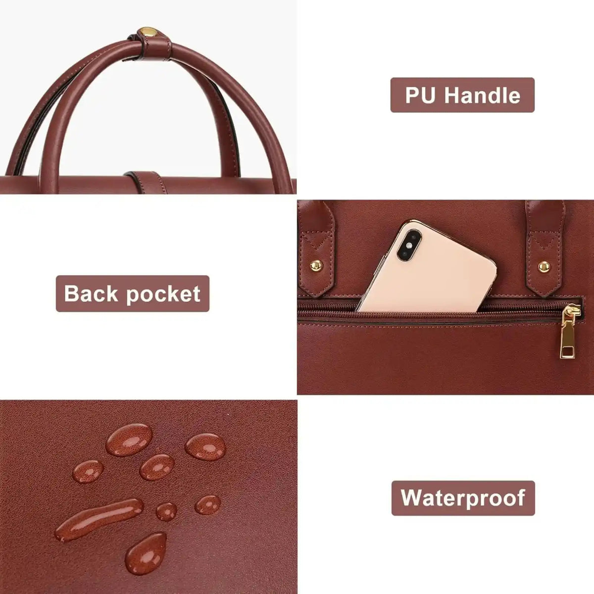 MOSISO Women’s PU Leather Laptop Tote Bag – product image 20
