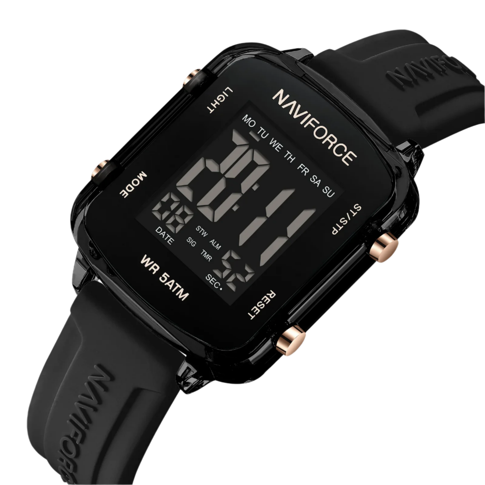 NAVIFORCE Unisex Digital Watch – Waterproof LCD Design
