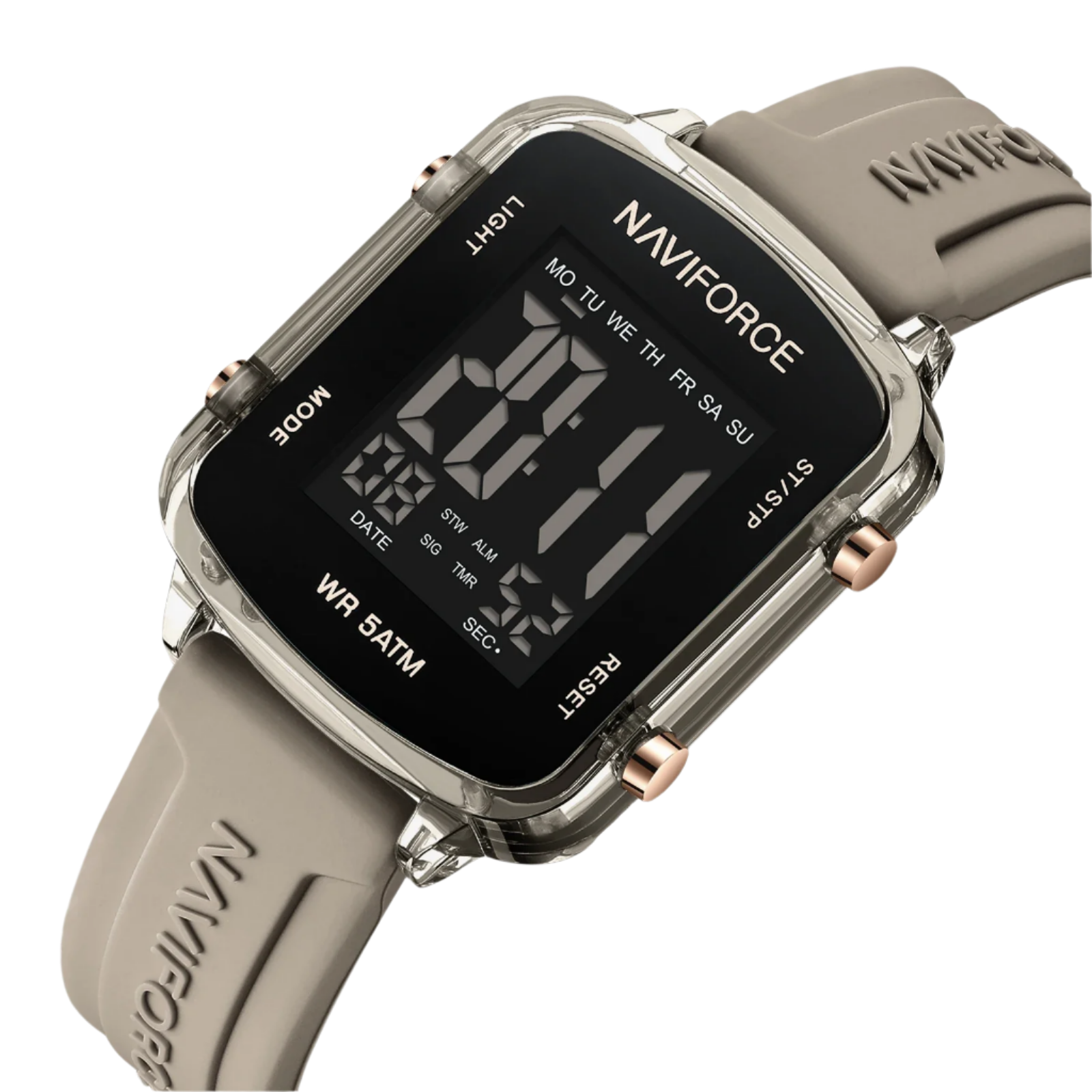 NAVIFORCE Unisex Digital Watch – Waterproof LCD Design
