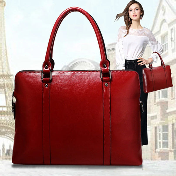 Genuine Leather Women’s Laptop Briefcase Tote