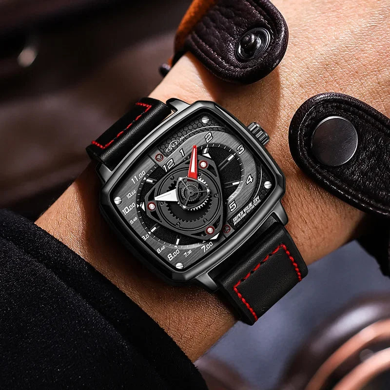 NIBOSI Square Sports Men's Watch – Waterproof Quartz with Luminous Hands