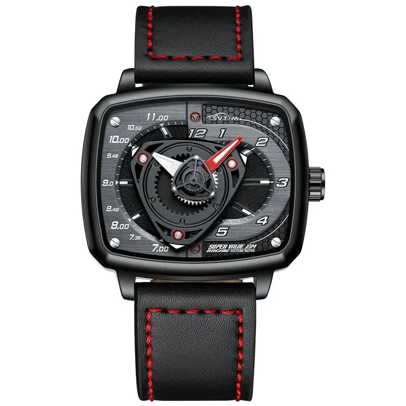 NIBOSI Square Sports Men's Watch – Waterproof Quartz with Luminous Hands