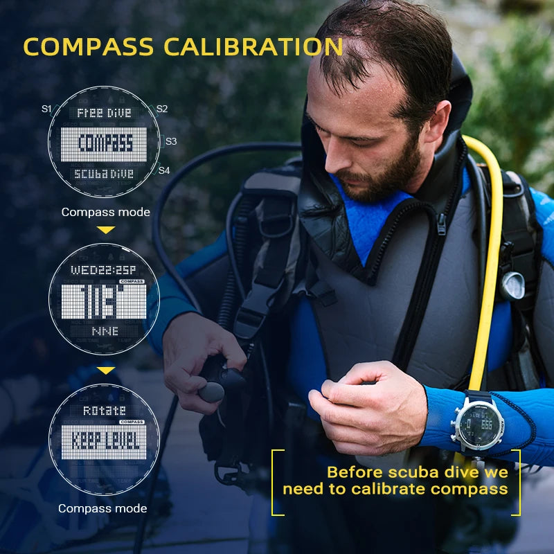 NORTH EDGE AQUA Digital Diving Computer Watch – 50M NDL Scuba