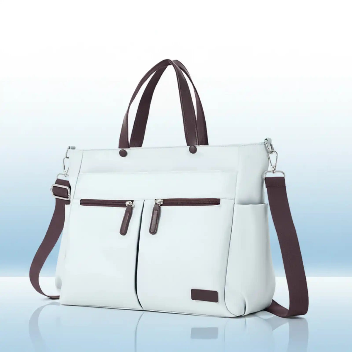 Nylon Commuter Laptop Shoulder Bag in Blue – product image 6