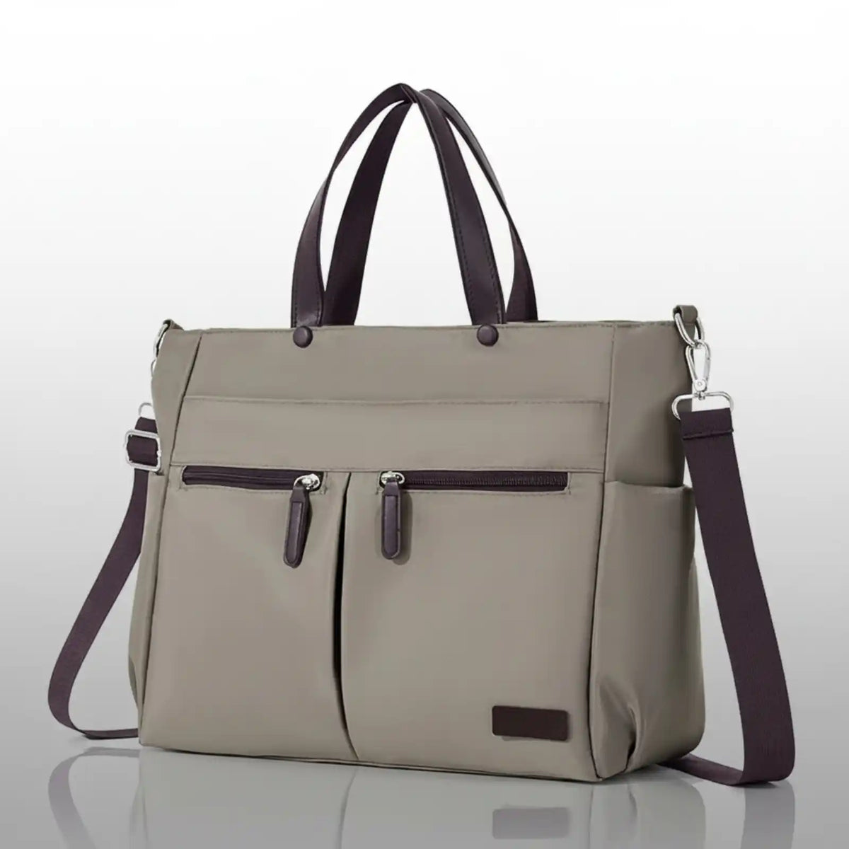 Nylon Commuter Laptop Shoulder Bag in GRAY – product image 8