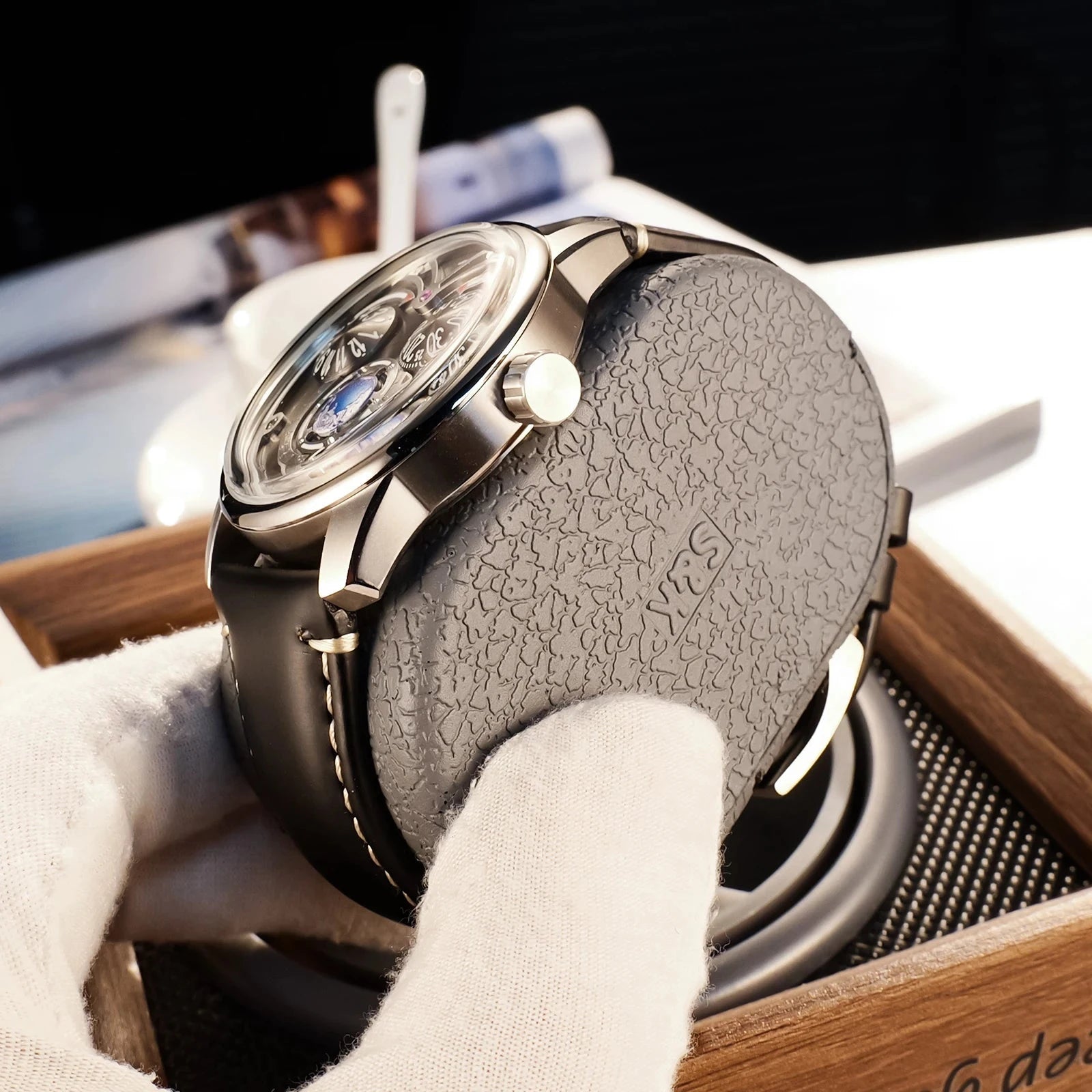 OBLVLO JM-EAGLE 42mm Automatic Men's Watch – Green Dial Smash Price Shop Men's Watch