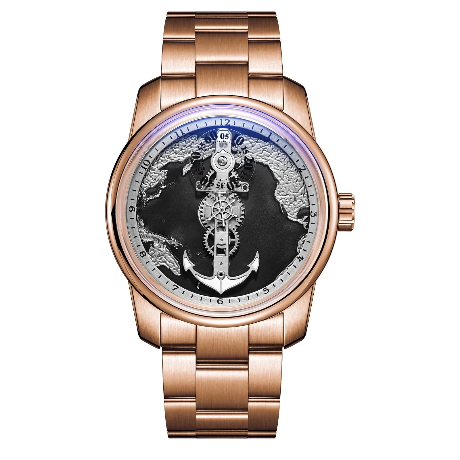 OBLVLO JM-SS Transparent Automatic Watch – 42mm Steel Smash Price Shop Men's Watch