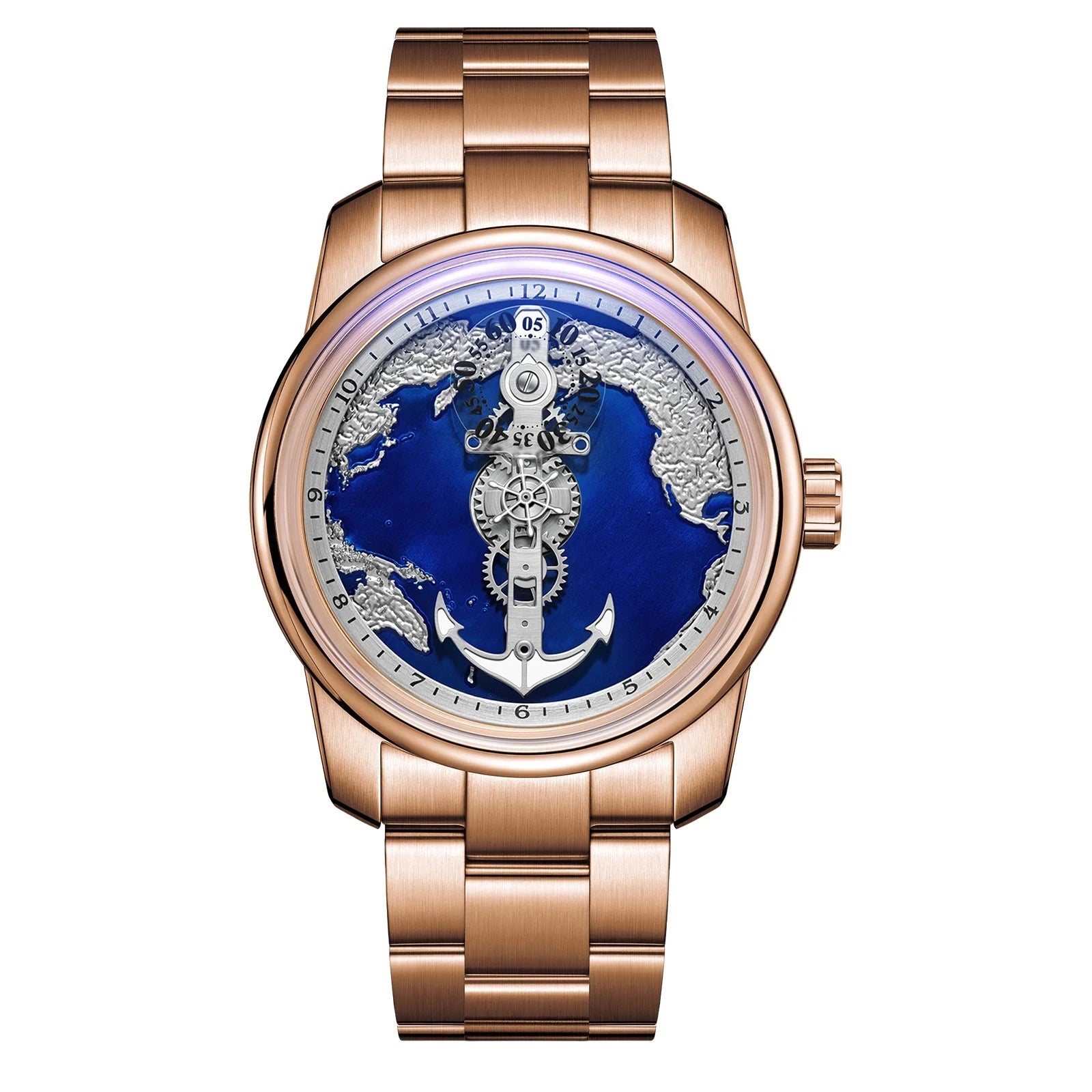 OBLVLO JM-SS Transparent Automatic Watch – 42mm Steel Smash Price Shop Men's Watch