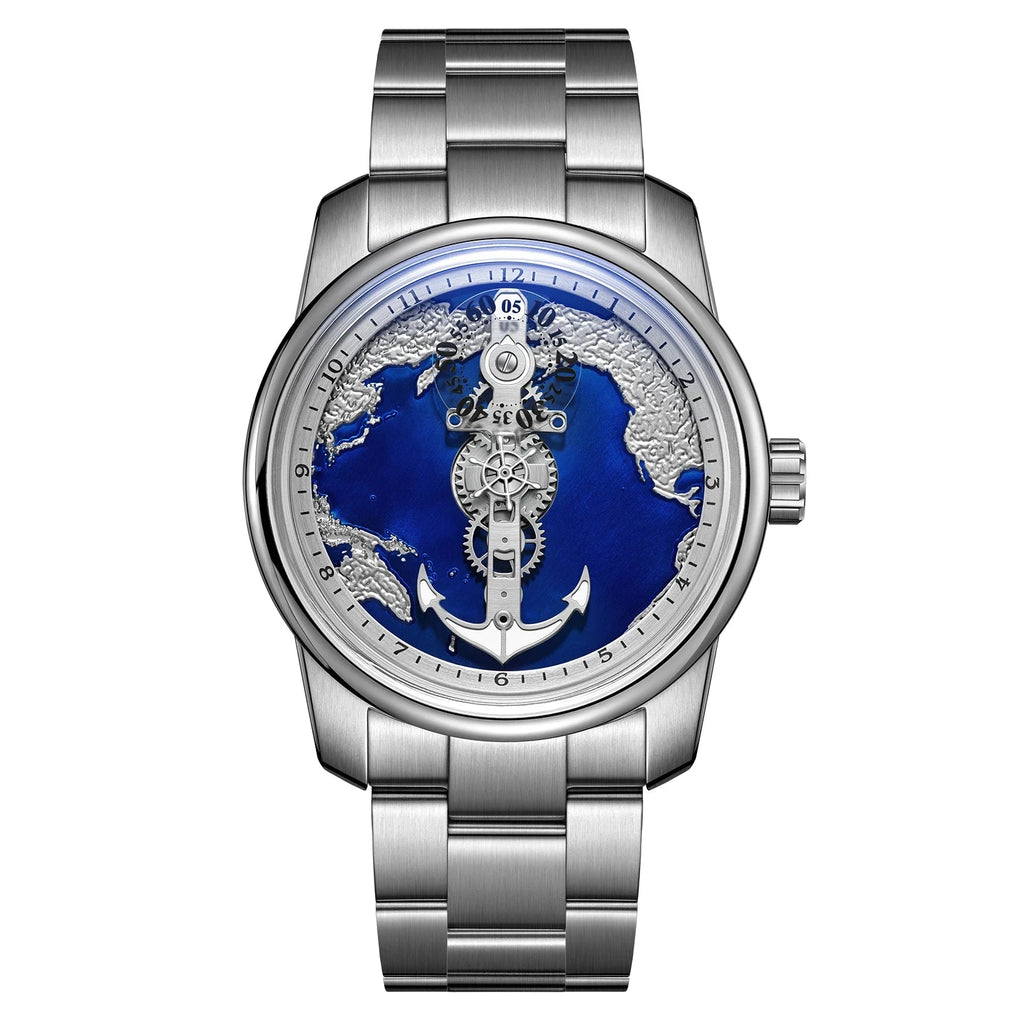 OBLVLO JM-SS Transparent Automatic Watch – 42mm Steel